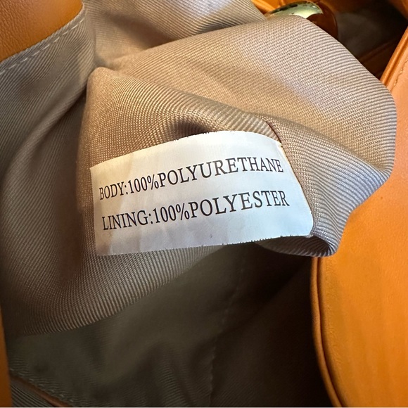 Sondra Roberts squared orange soft vegan leather hobo bag - Picture 7 of 8